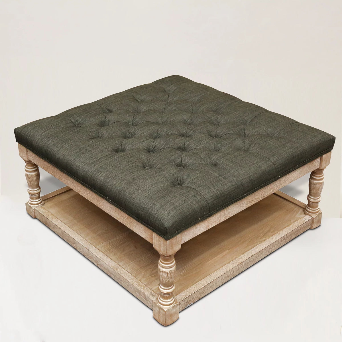Tufted 34-inch Shelved Ottoman G9211
