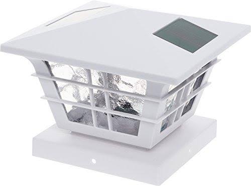White Solar Post Cap Light with Base Adapter 12 Pack M740669