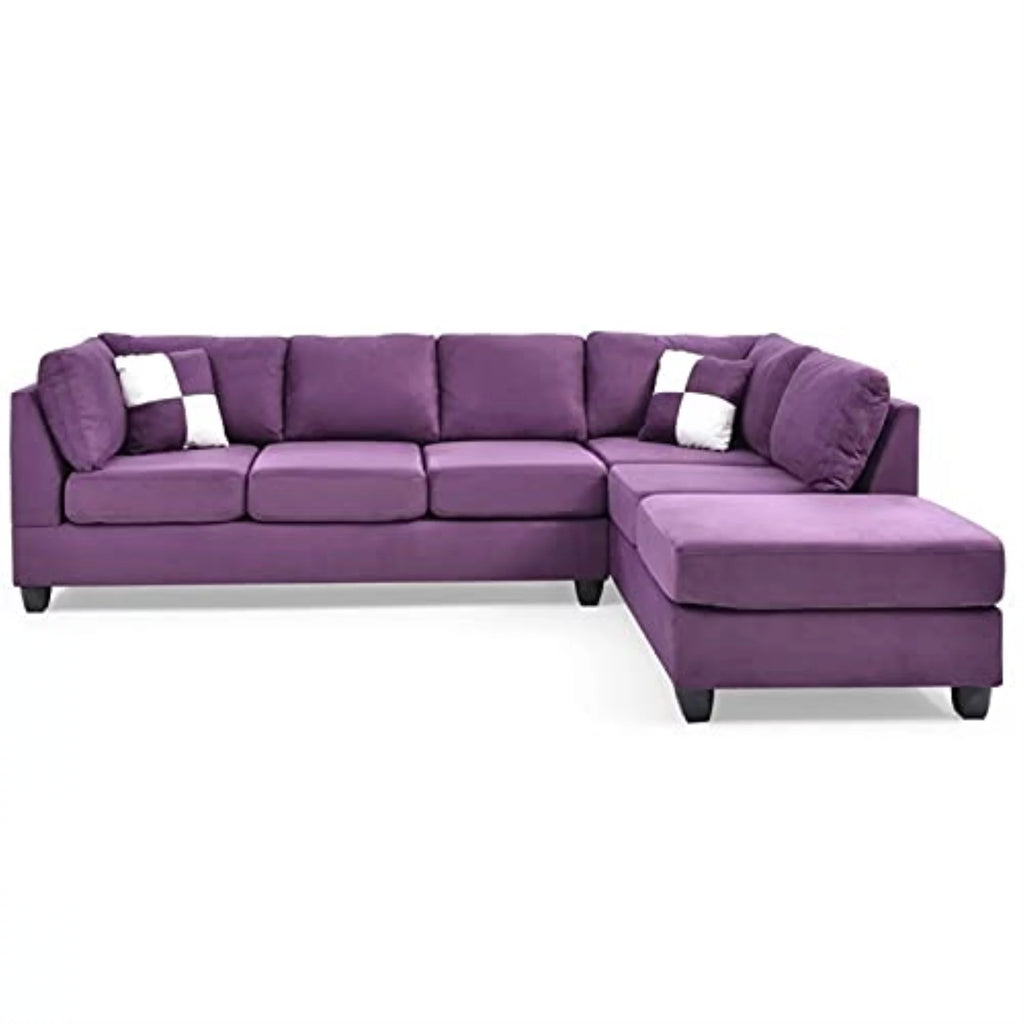 Purple Microsuede Sectional T30759