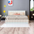 Queen Size Upholstered Platform Bed with Hydraulic Storage and USB Ports K1435