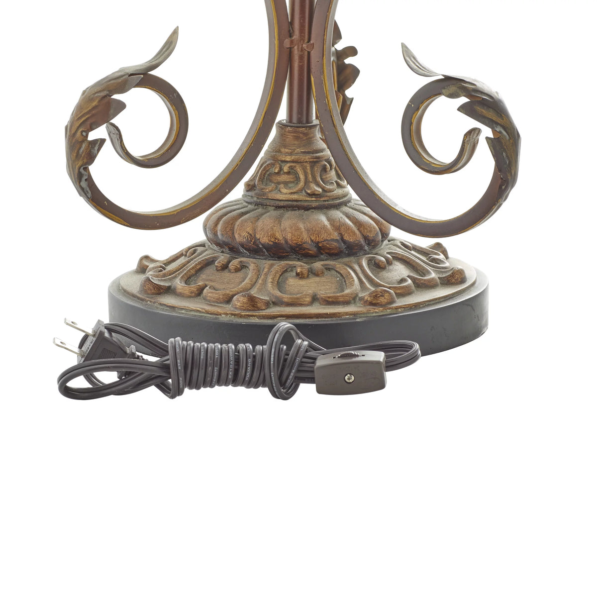 Brown Uplight with Beige Glass Shade, 2 Count V98087
