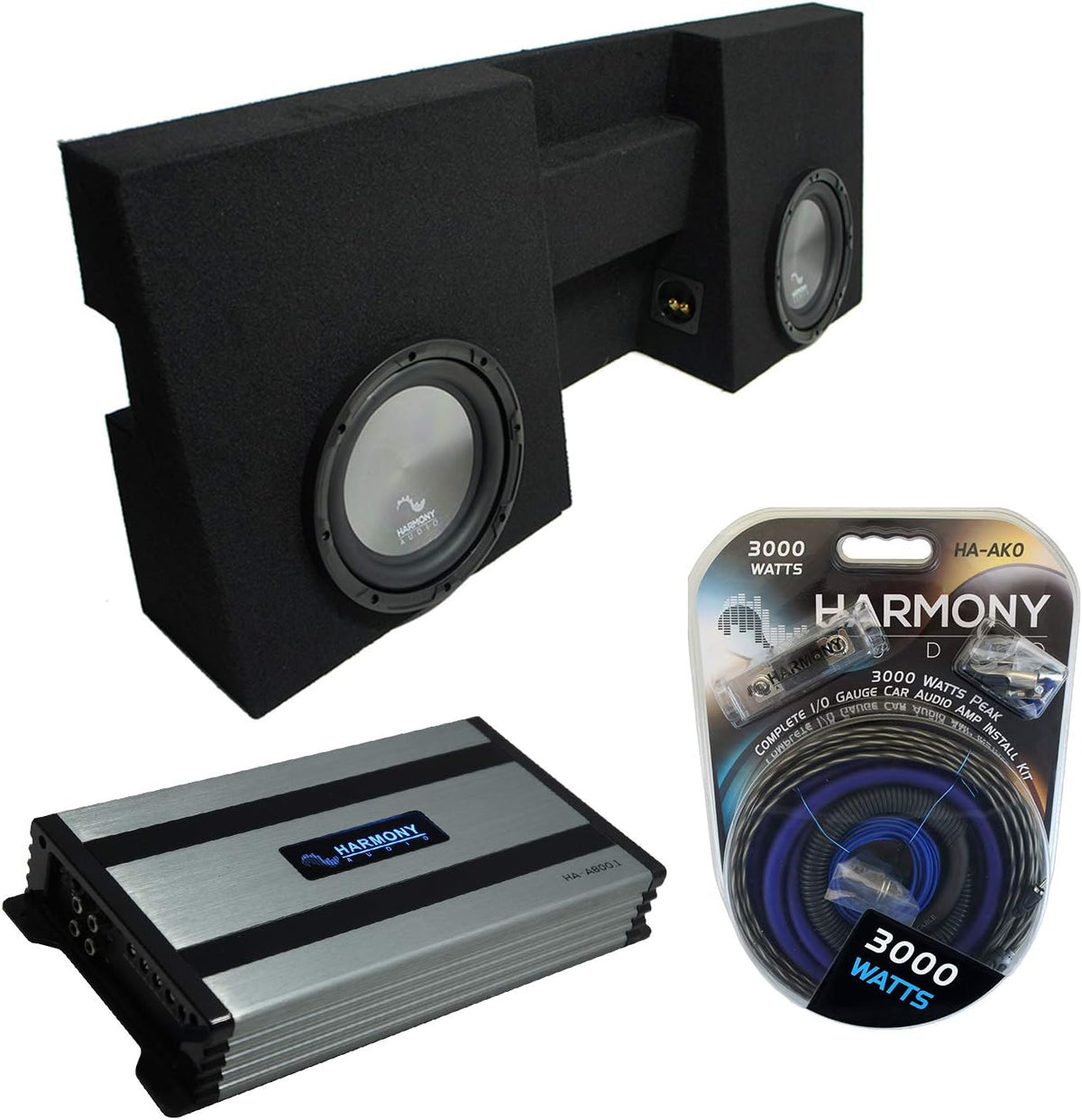 Dual 10 Sub Box Bundle with Amp D108