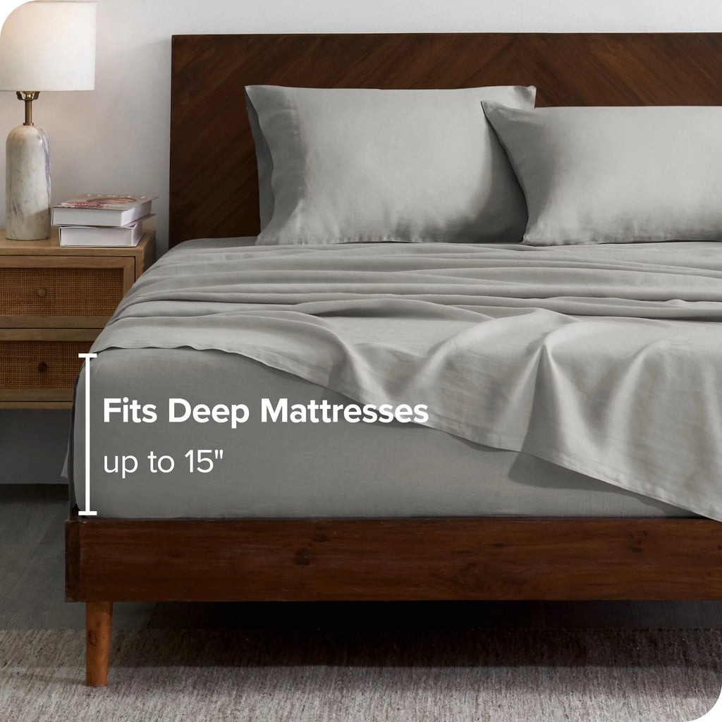 Linen Sheet Set Deep Pocket 4-Pieces Queen X829749
