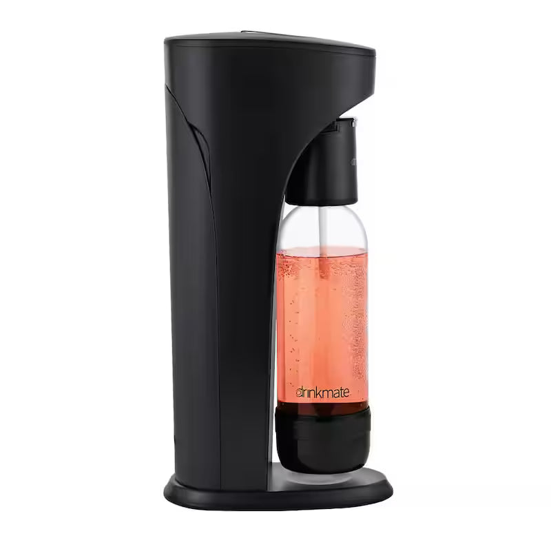 Matt Black Sparkling Water & Soda Maker Machine with 3 CO2 Cartridge, 1L & 0.5L Bottles K10337
