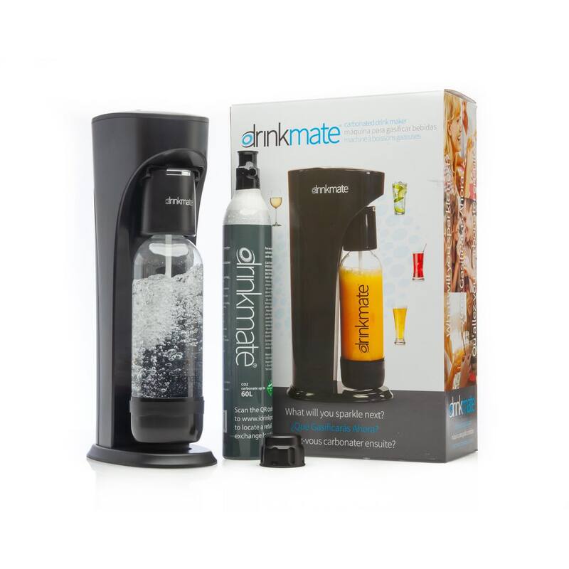Matt Black Sparkling Water & Soda Maker Machine with 3 CO2 Cartridge, 1L & 0.5L Bottles K10337