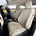 Custom Fit Full Set Car Seat Covers Leatherette Black with Red Trim J2752