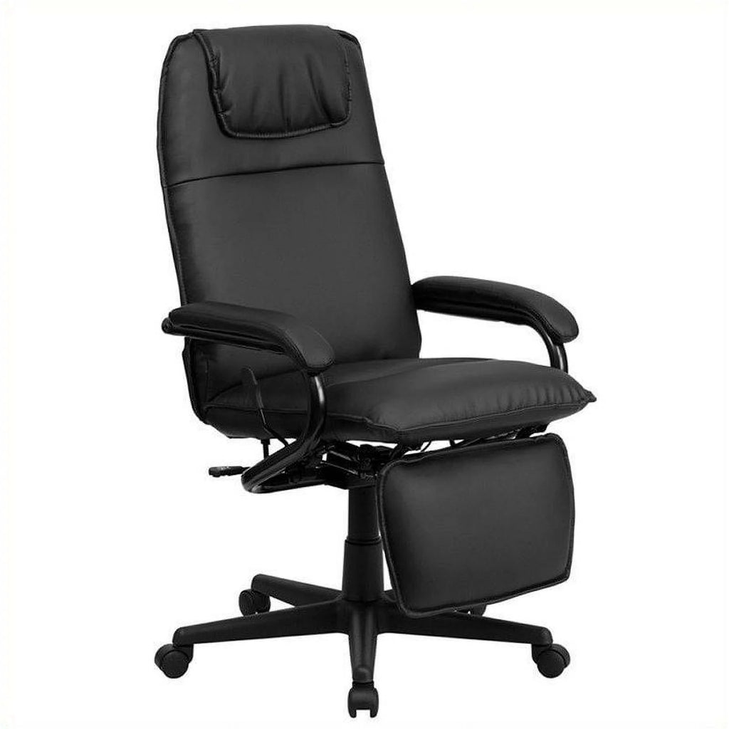 Black Leather Reclining Office Chair B951