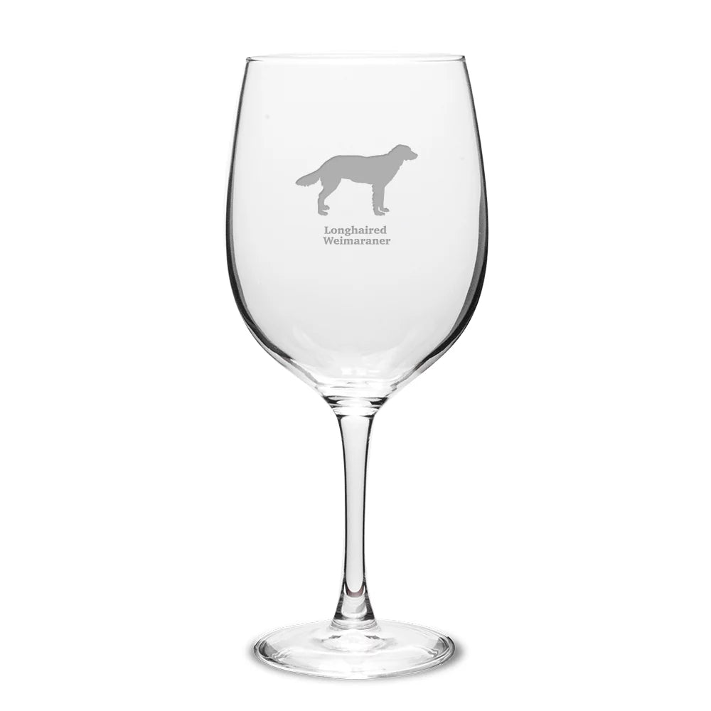 Longhaired Weimaraner 19 oz Red Wine Glass G137209