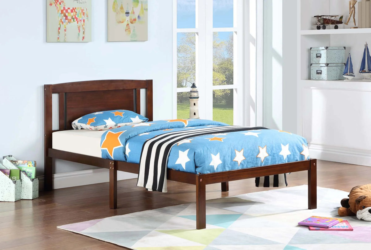 Twin Size Wood Platform Bed Frame with Headboard and Under-Bed Storage O943569