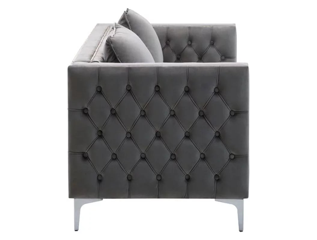 Gray Velvet Sofa Loveseat J6336