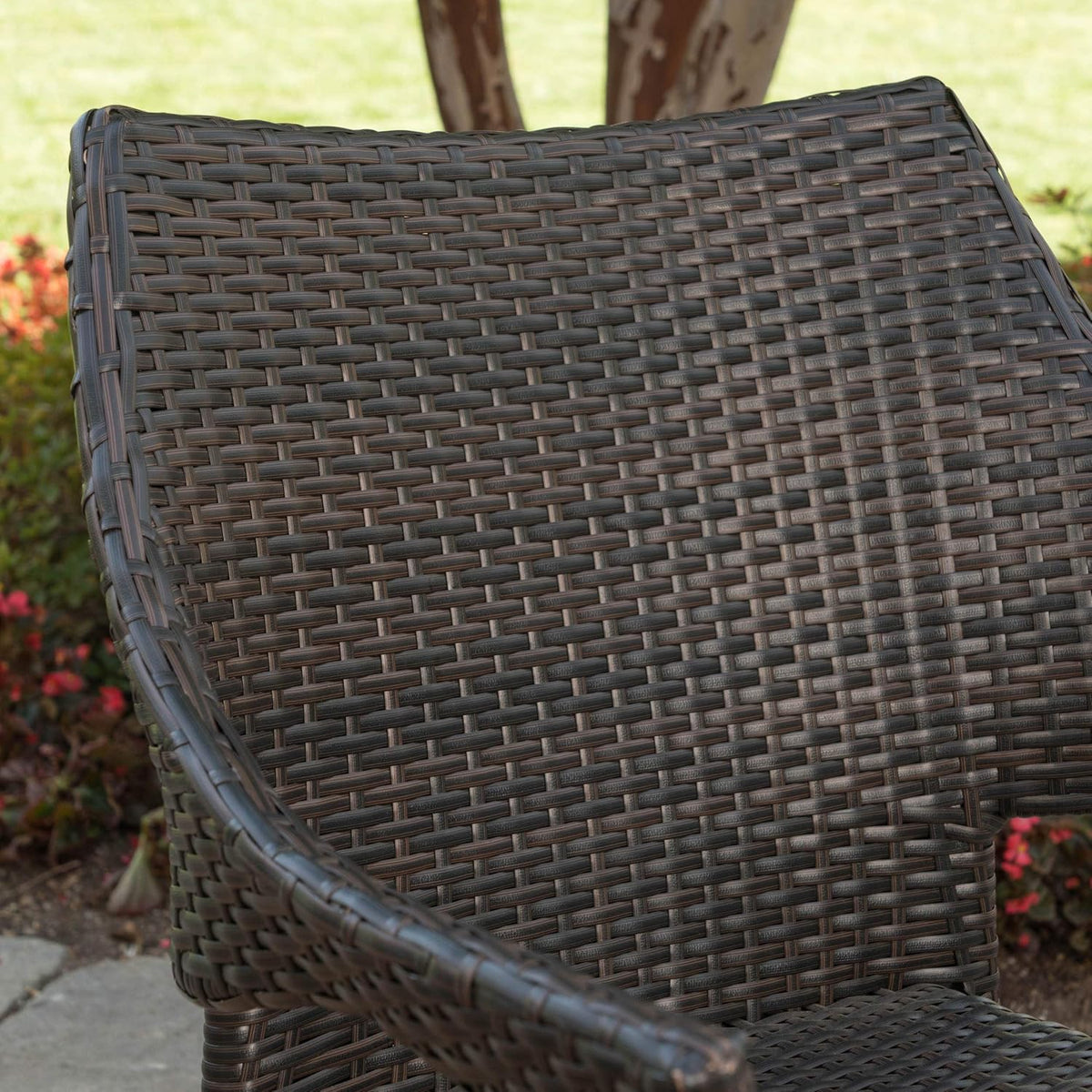Acacia Wood Dining Set with Wicker Stacking Chairs U38407