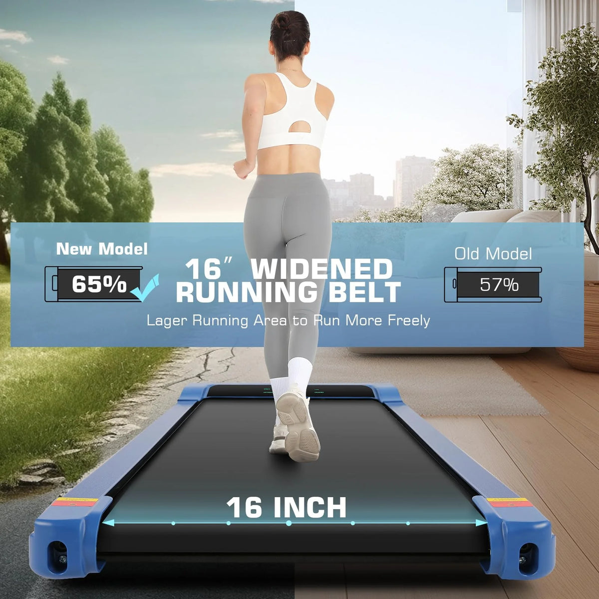Black Electric Walking Pad Treadmill with Remote Control S10678