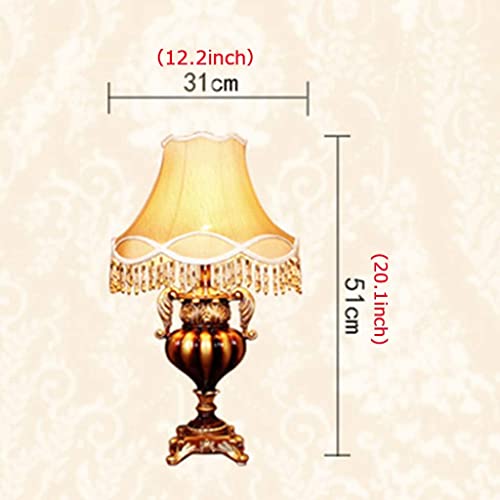 Gold Table Lamp Silk Fabric Resin Lamp Body H87601