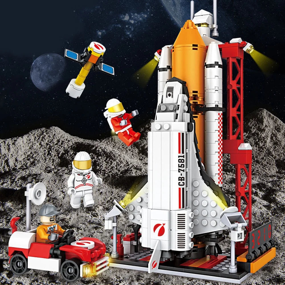Architecture Building Blocks Model Space Astronaut Figures STEM Toys I9434