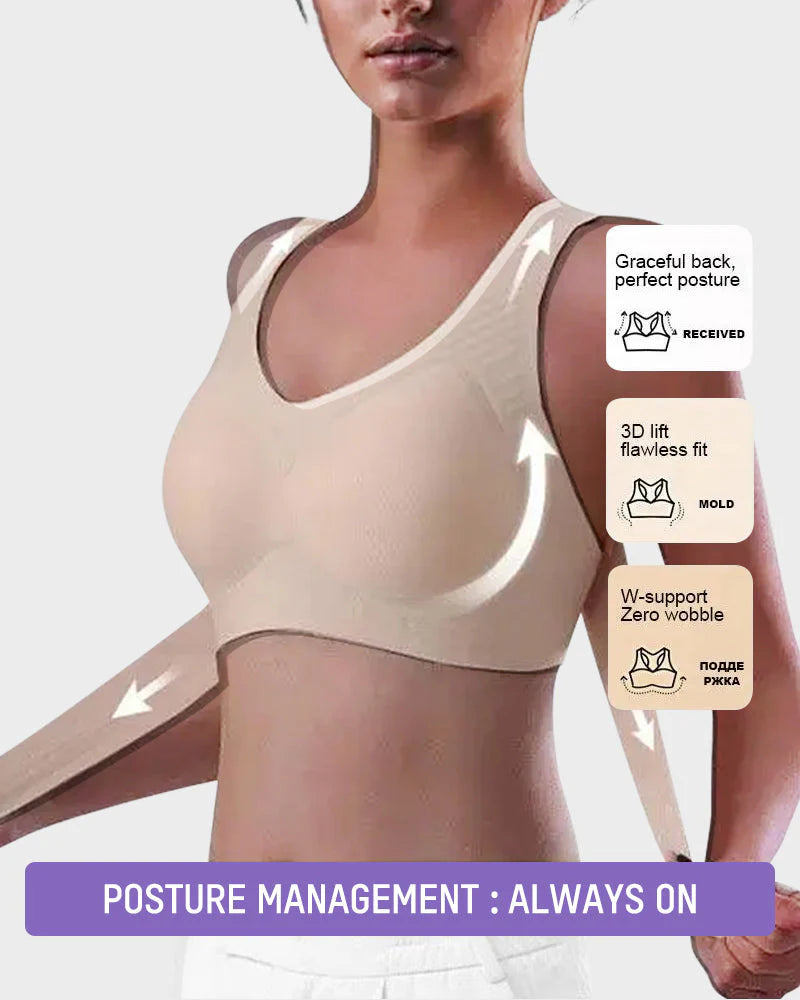 Front Closure Cross-Back Wireless Bra E409757