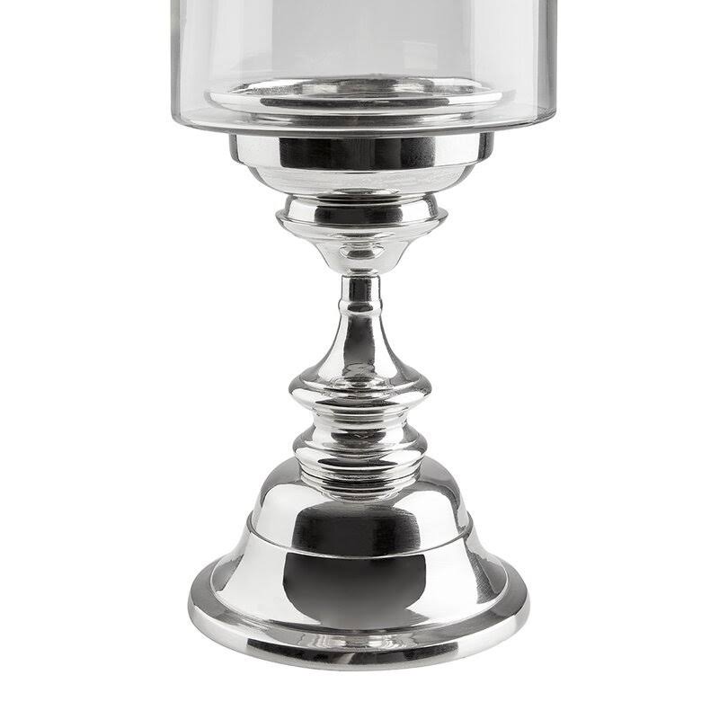 Silver Aluminum Candle Holders Set of 2 F45700