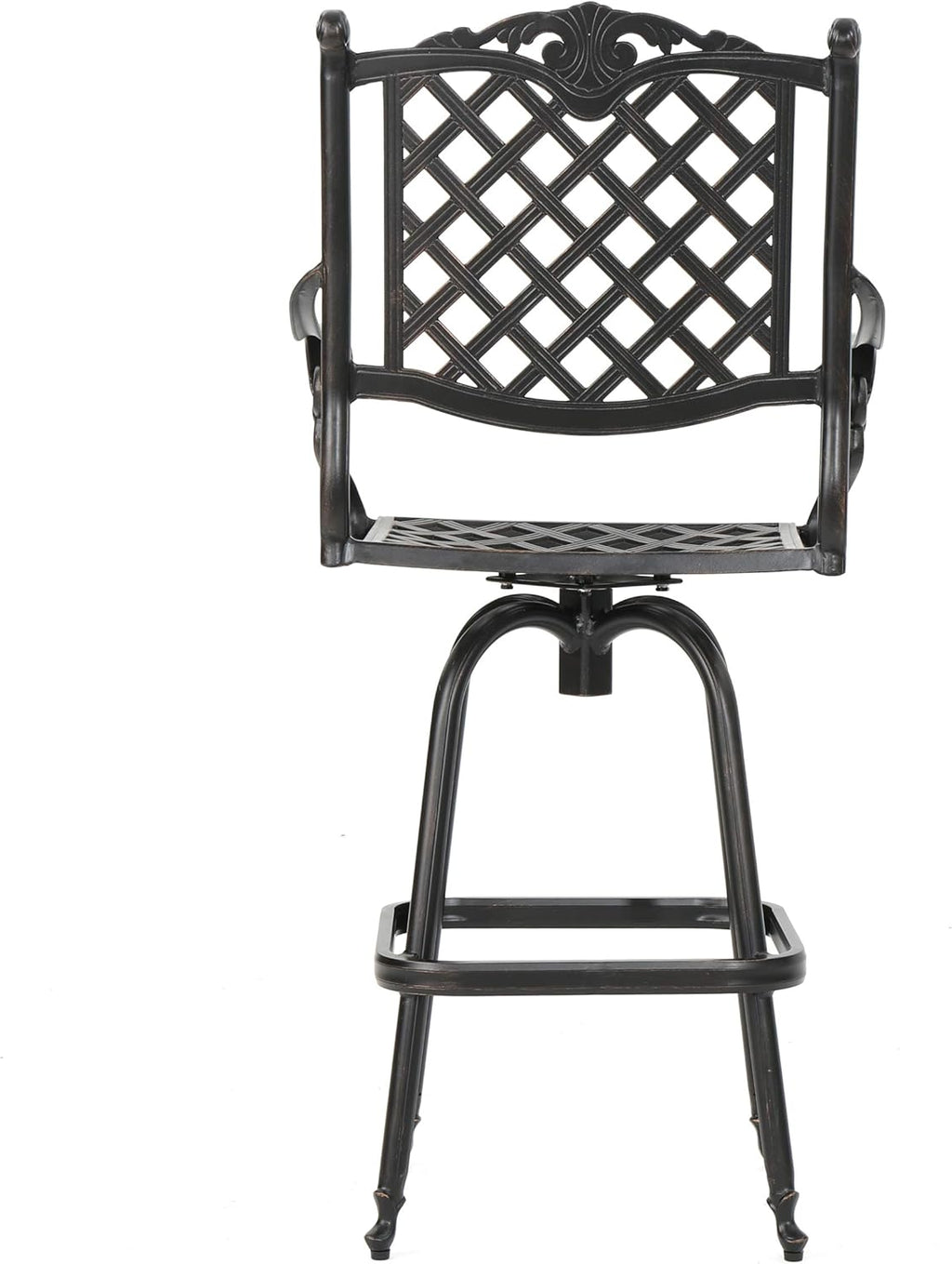 Cast Aluminum Bar Stools, 2-Pcs Set, Shiny Copper I96562