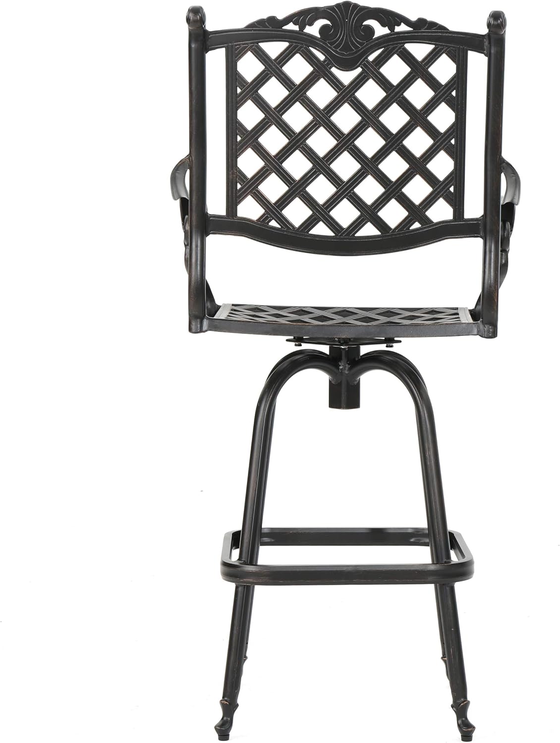 Cast Aluminum Bar Stools, 2-Pcs Set, Shiny Copper I96562