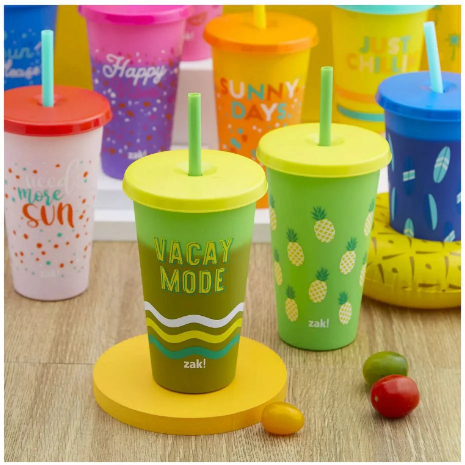 25 oz Tumbler 12-Pack Set with Lids and Straws Q967
