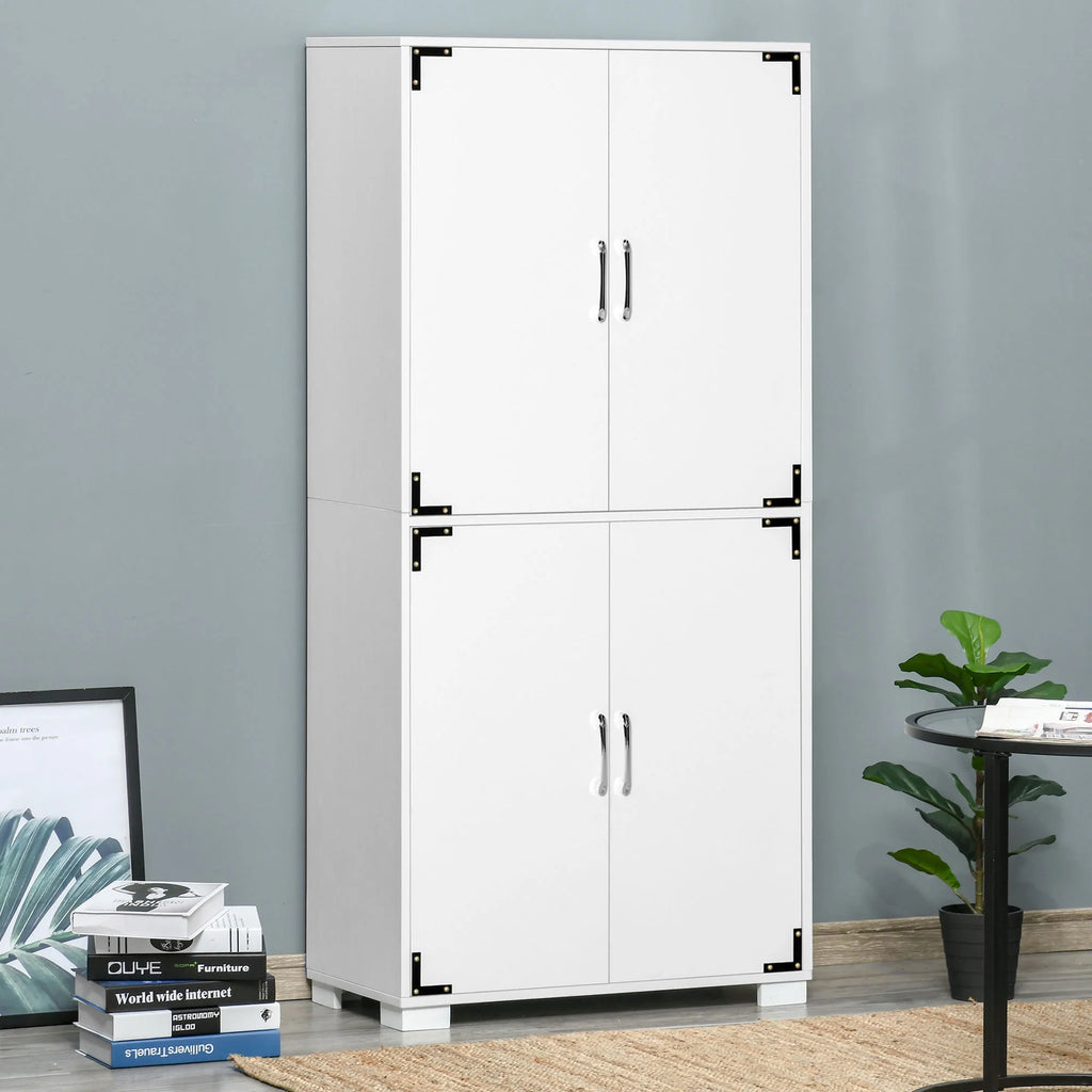 White 4-Door Cabinet with Storage Shelves P75405