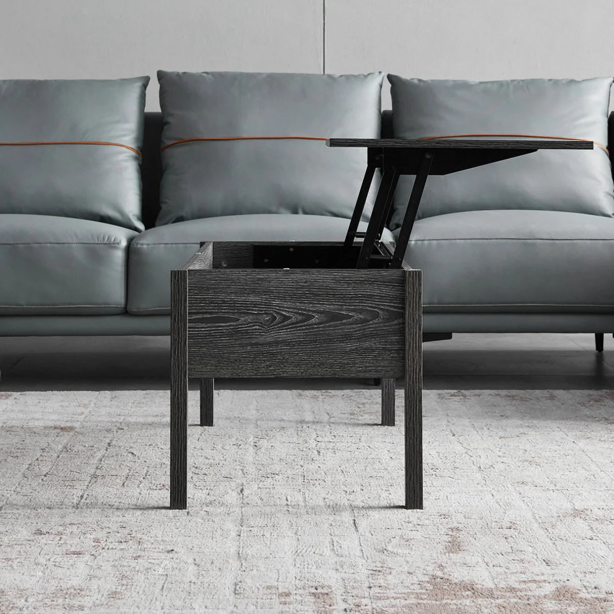 Dark Grey Oak Lift-Top Coffee Table with Storage P9537