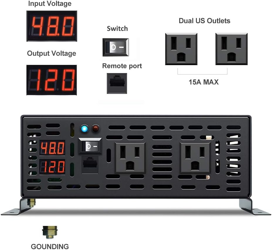 500W Pure Sine Wave Power Inverter 24V to 110V AC Converter V851757