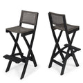 Dark Gray Acacia Wood Outdoor Barstool Set of 2 O228372