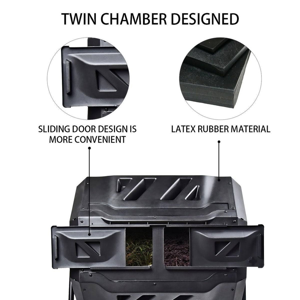 42 Gallon 2-Chamber Tumbling Composter Y35282