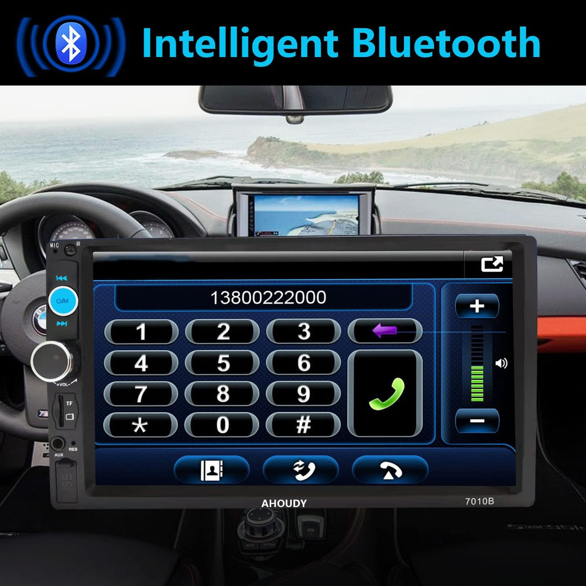 7 Inch Double Din Car Stereo with CarPlay and Android Auto H13762