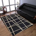 Hand Tufted Contemporary Wool Area Rug Black 5'x8' S681