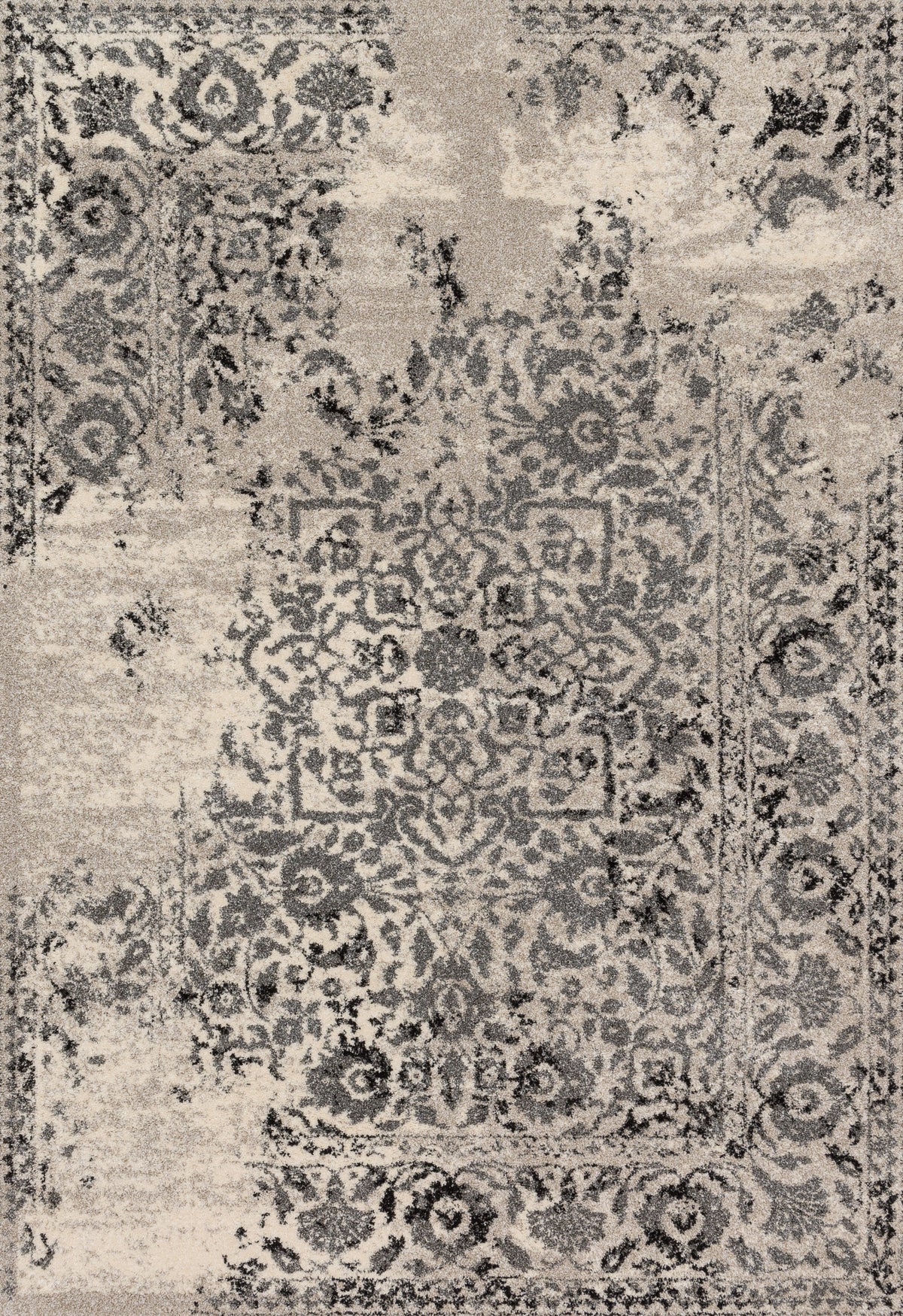 Ivory Charcoal Rug S5112