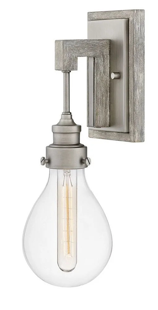 1 Light Farmhouse Wood Wall Sconce with Clear Glass K181378
