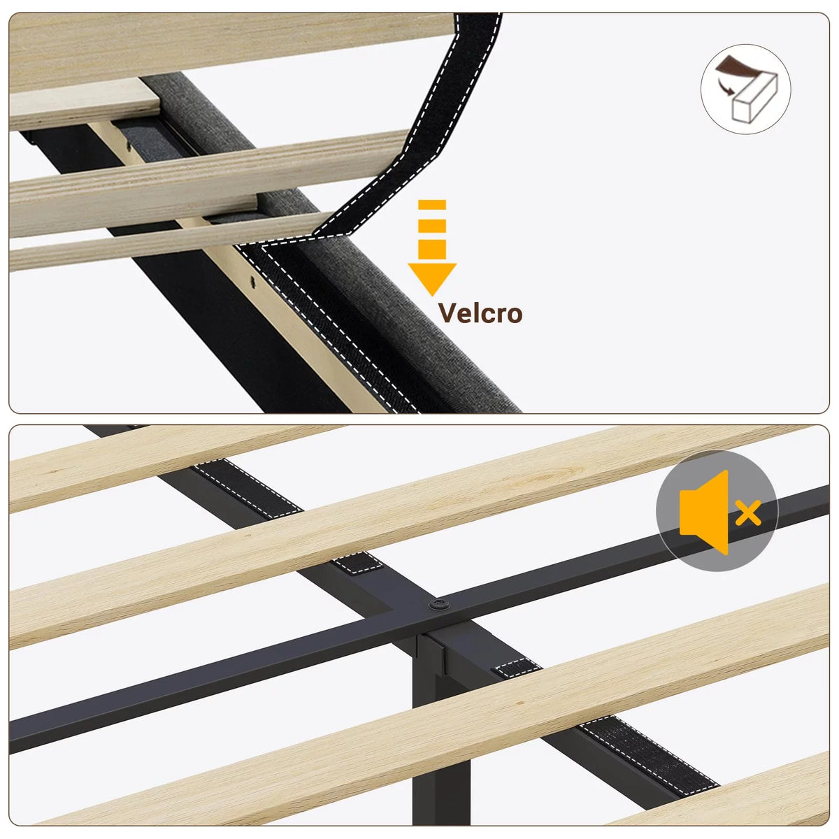 Queen Floating Bed Frame with LED Lights Headboard, USB-C/A Power Combo, Upholstered Platform Bed, Dark Gray R4299