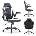 Black and White PU Leather Adjustable Swivel Office Chair E40743