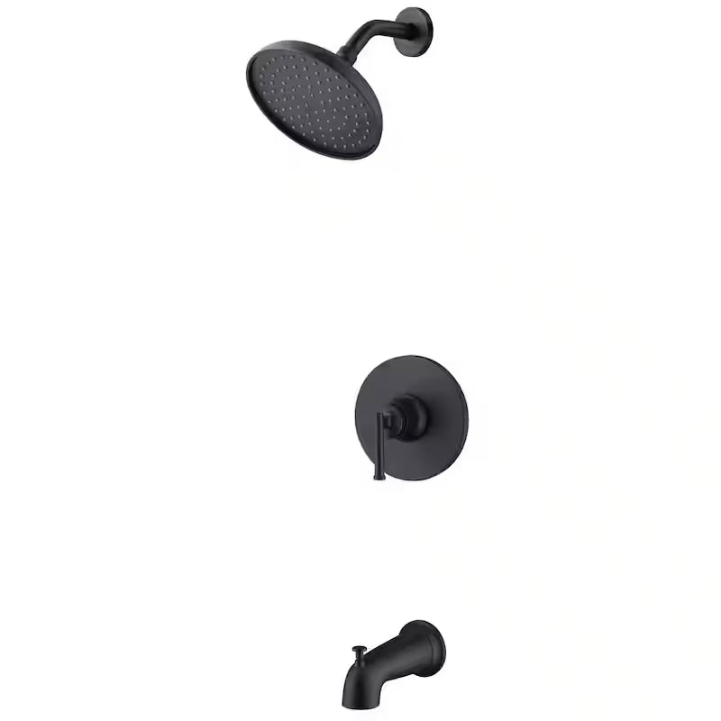 Single Handle 1-Spray Tub and Shower Faucet 1.8 GPM Matte Black G707826