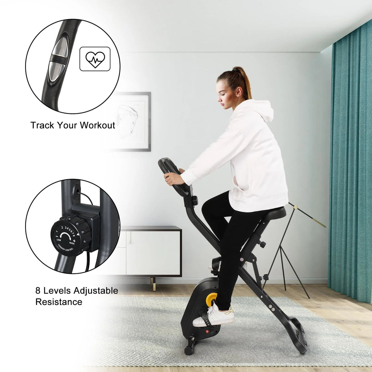 Folding Magnetic Stationary Exercise Bike G12703