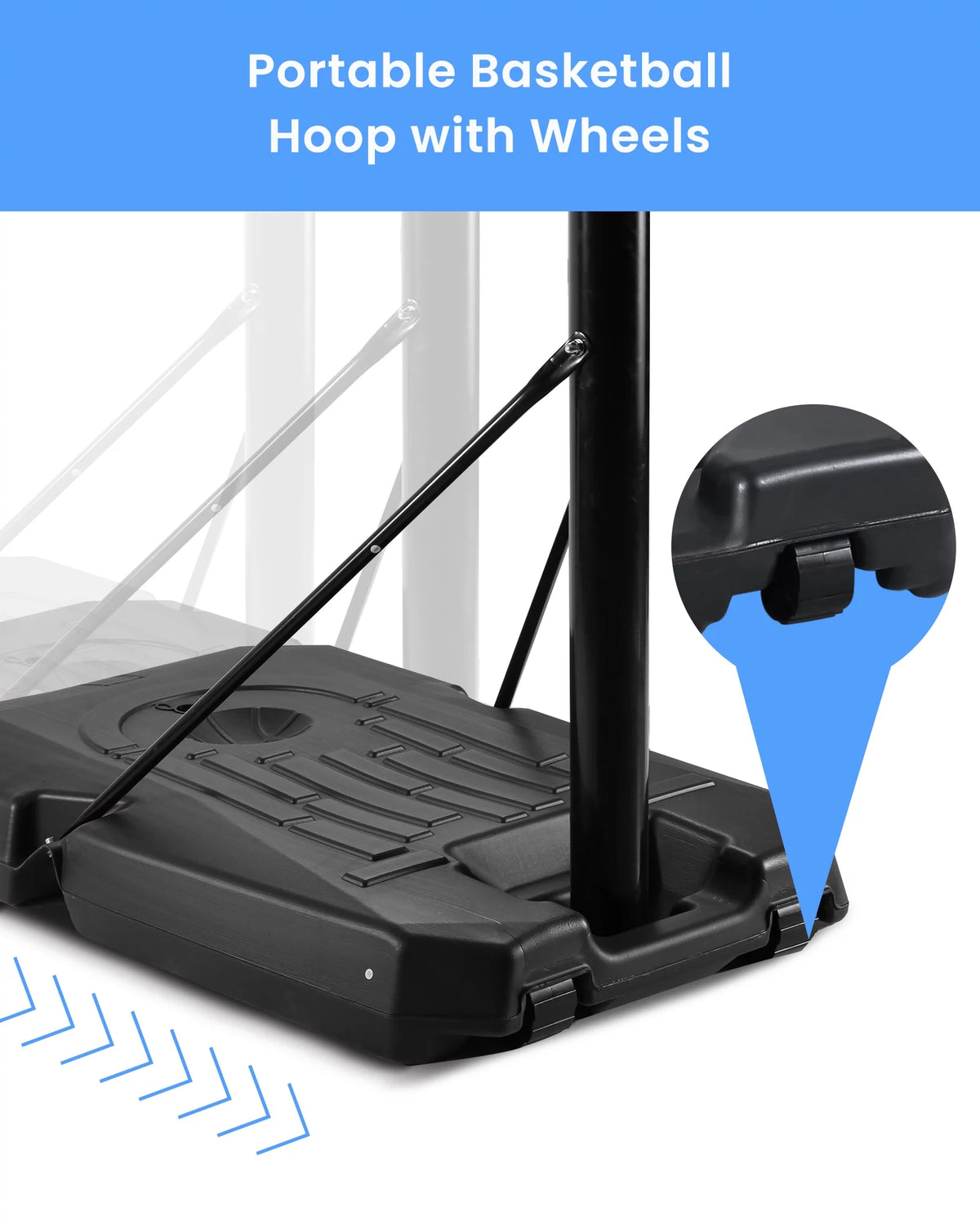 Portable Adjustable Basketball Hoop with 44 inch PVC Backboard U82992
