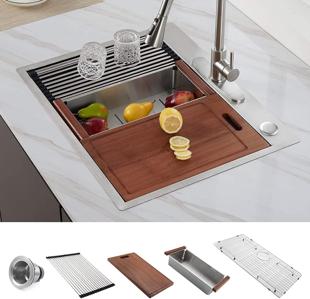 30 x 22 Stainless Steel Workstation Kitchen Sink B980120