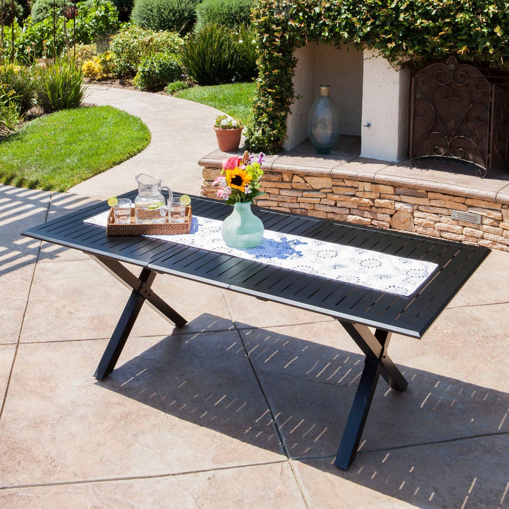 Black Cast Aluminum Rectangular Dining Table T8754