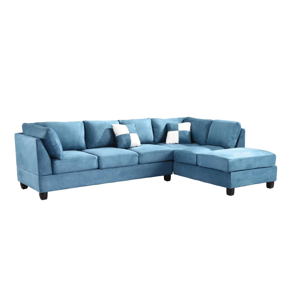 Aqua Microsuede Sectional O395646