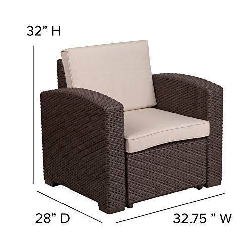 Light Gray Faux Rattan Coffee Table R968309