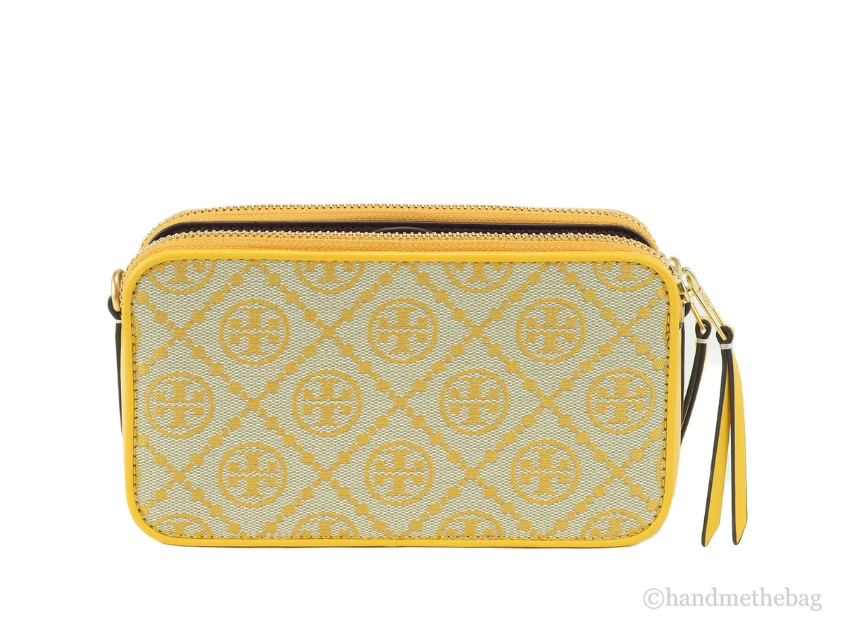 Mini T Monogram Jacquard Canvas Double-Zip Crossbody Handbag H8798