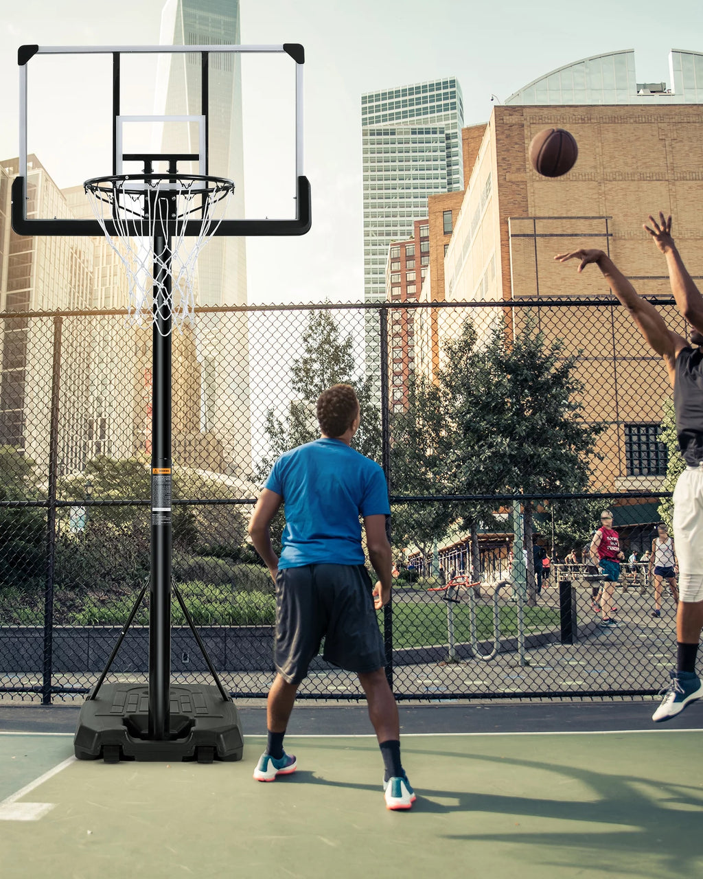Portable Adjustable Basketball Hoop with 44 inch PVC Backboard U82992