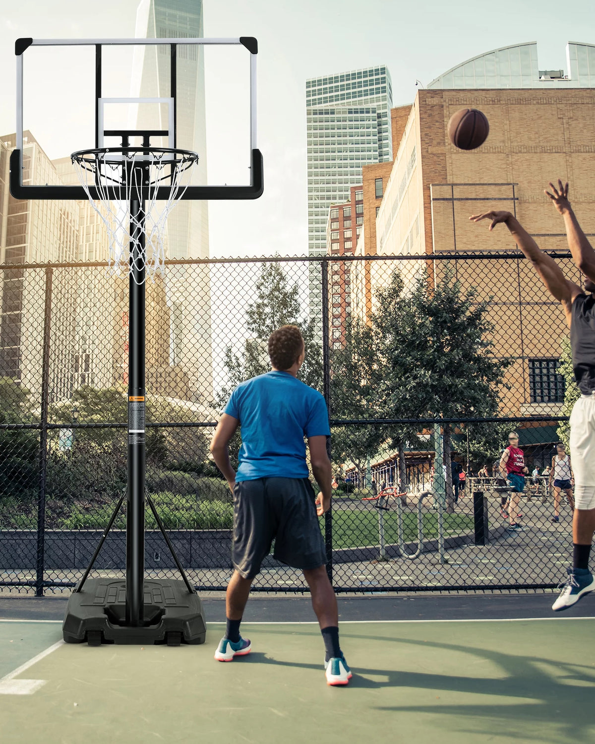 Portable Adjustable Basketball Hoop with 44 inch PVC Backboard U82992
