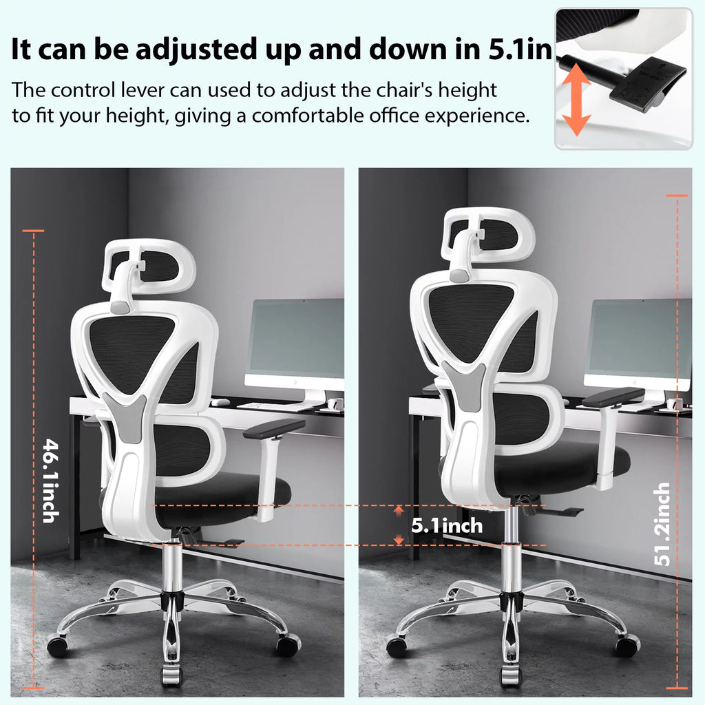 Black High Back Ergonomic Office Chair with Lumbar Support S77241