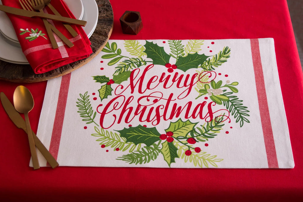 Set of 6 Printed Cotton Placemats D459197
