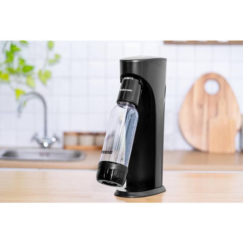 Matt Black Sparkling Water & Soda Maker Machine with 3 CO2 Cartridge, 1L & 0.5L Bottles K10337