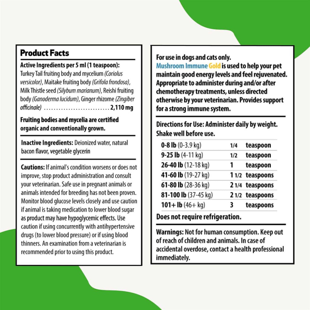 Mushroom Immune Gold for Cats and Dogs I843