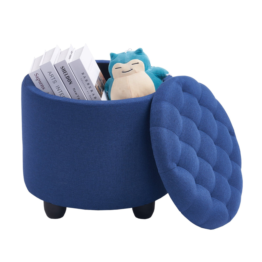 Large Round Storage Ottoman with Removable Lid E60549