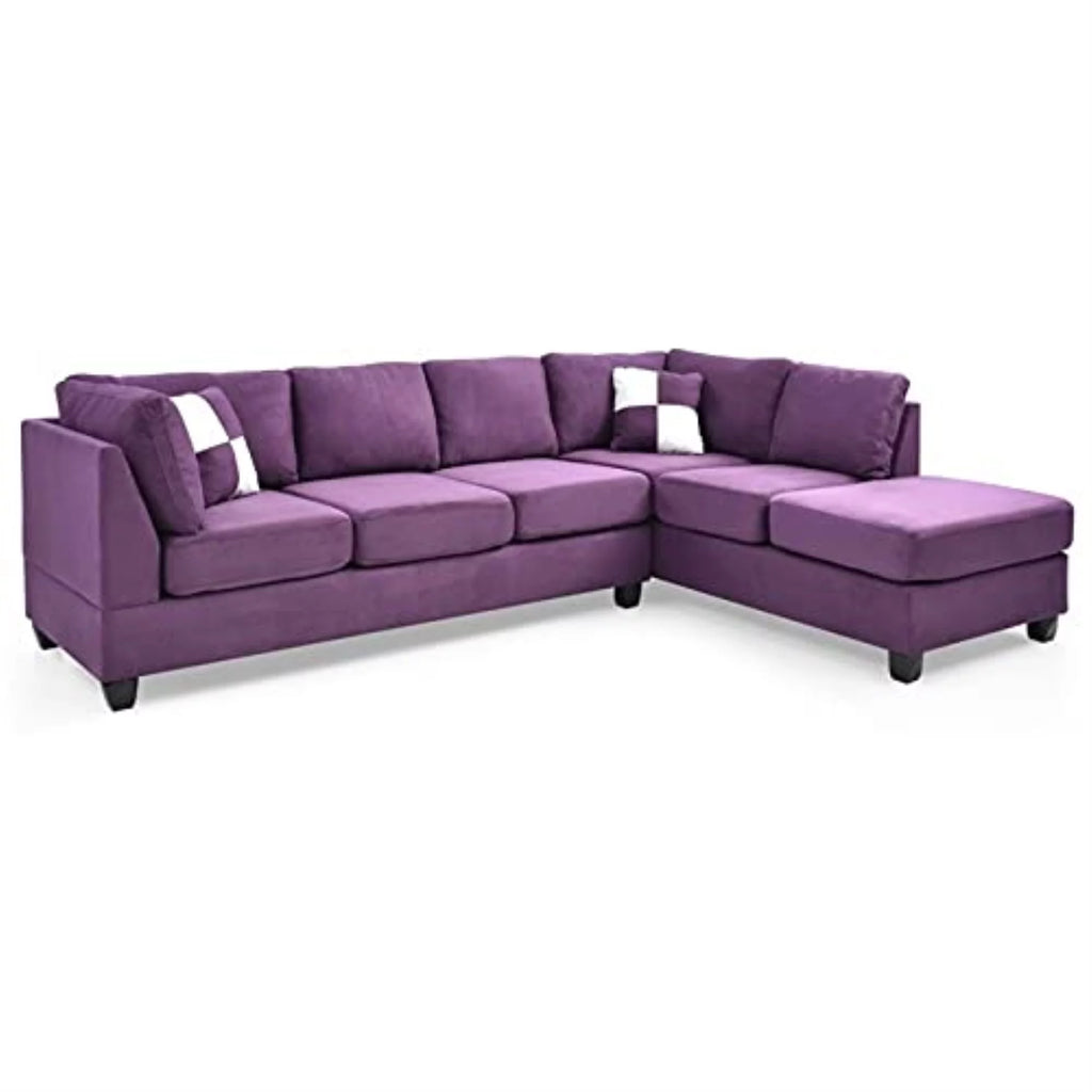 Purple Microsuede Sectional T30759
